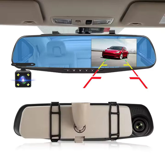 Espejo Retrovisor Auto DVR + camara retr